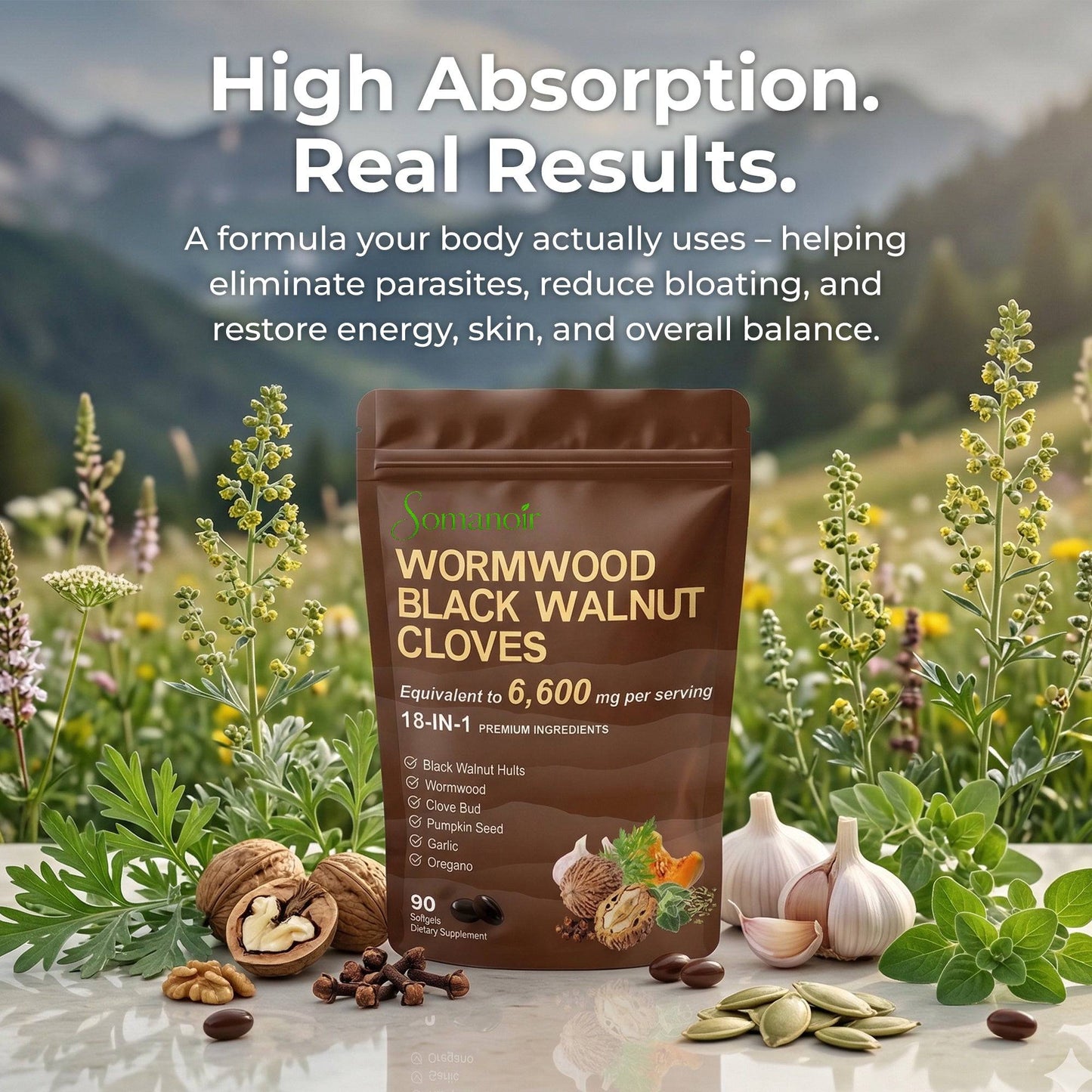Flush Out Hidden Parasites & Larva in Just 14 Days with Wormwood Black Walnut Cloves