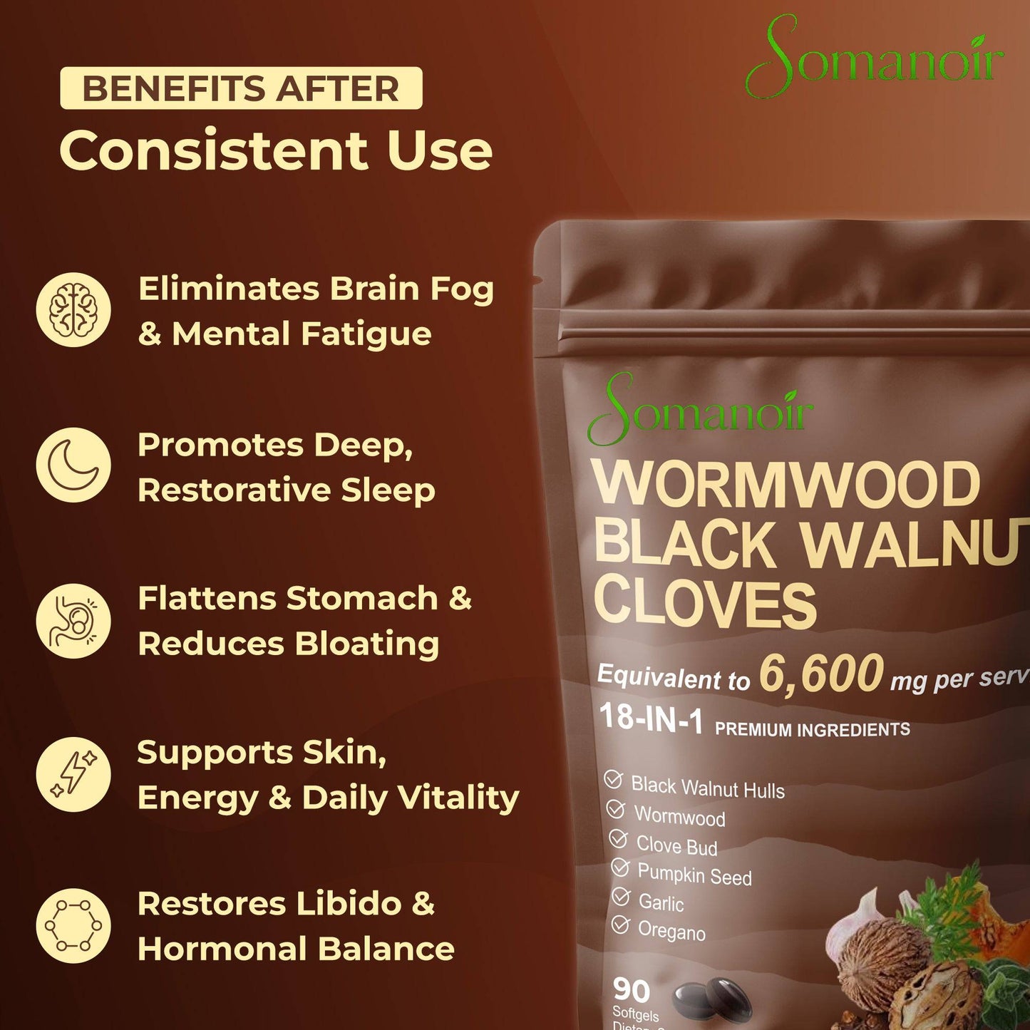 Flush Out Hidden Parasites & Larva in Just 14 Days with Wormwood Black Walnut Cloves